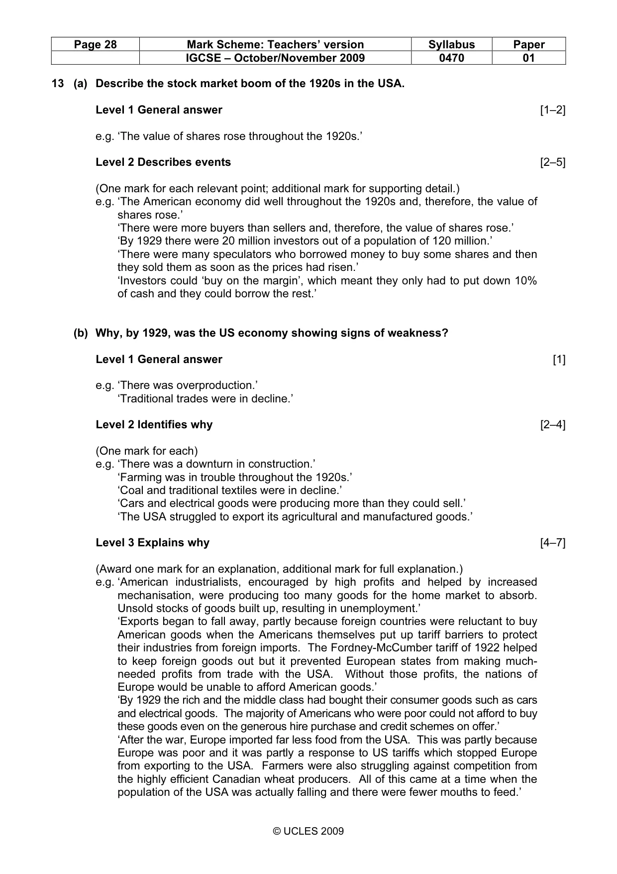 Mark scheme, page 28 of 54