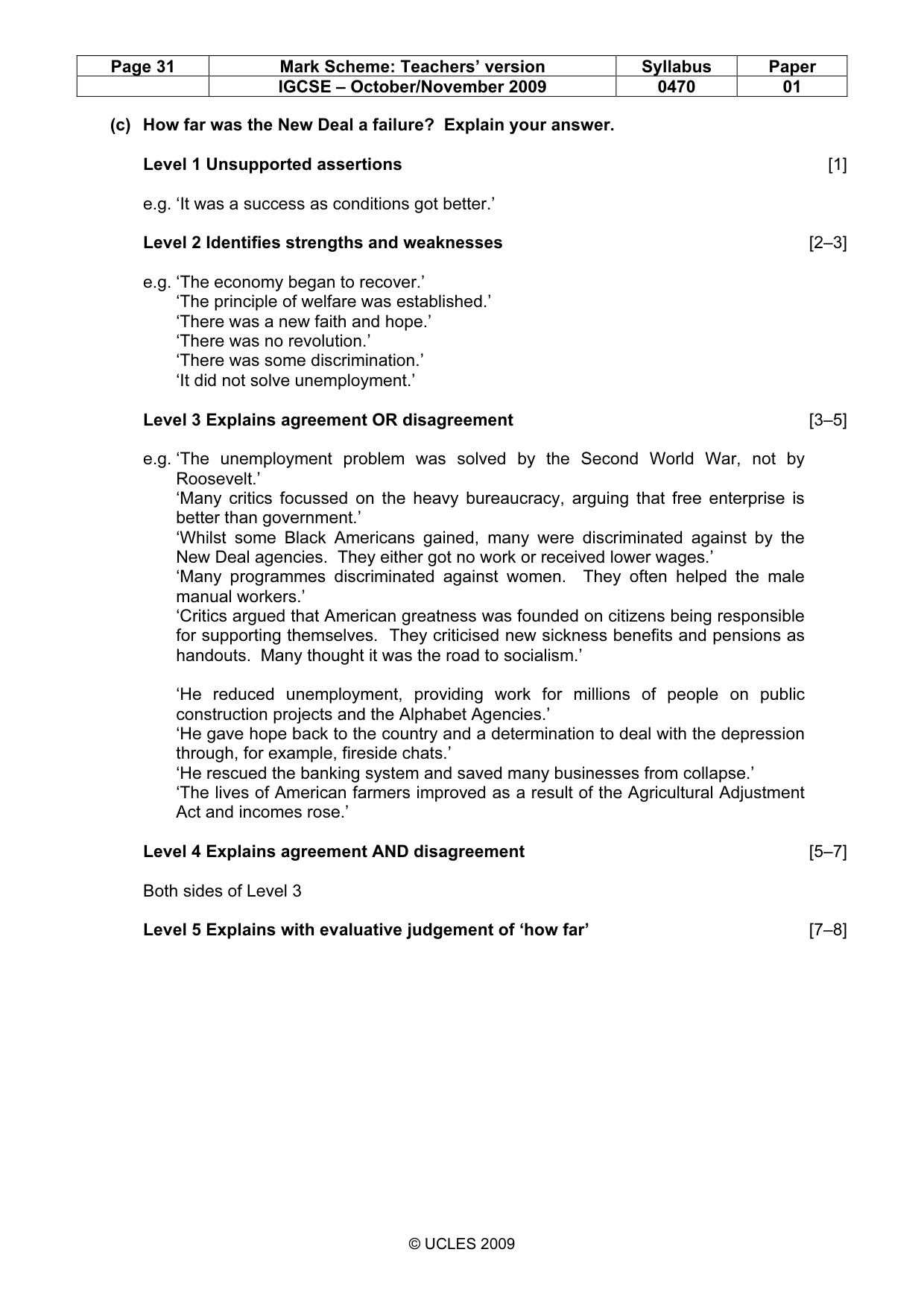Mark scheme, page 31 of 54