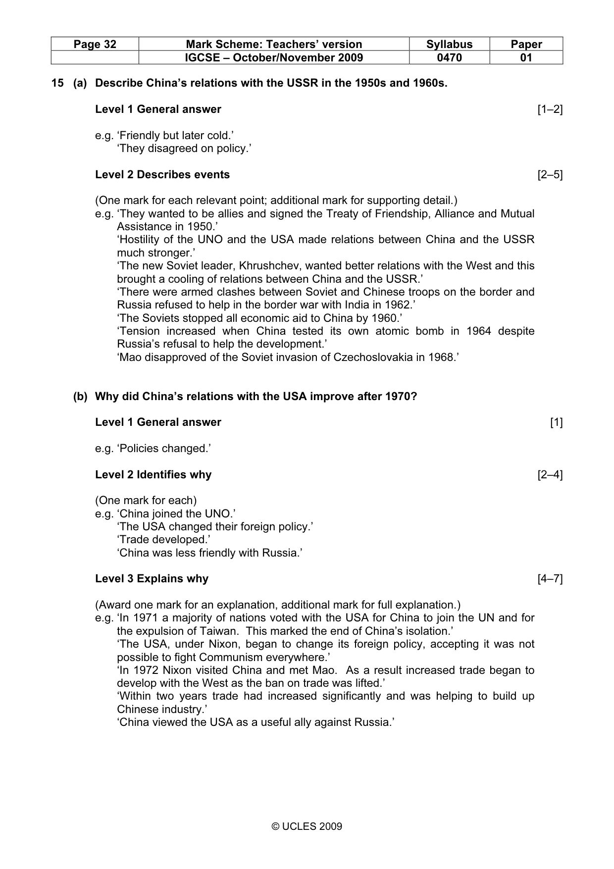 Mark scheme, page 32 of 54