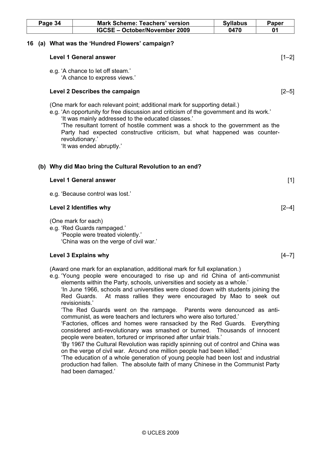Mark scheme, page 34 of 54