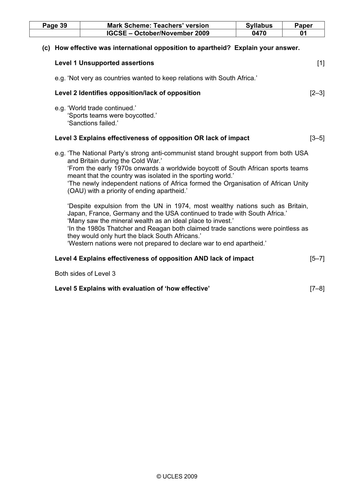 Mark scheme, page 39 of 54