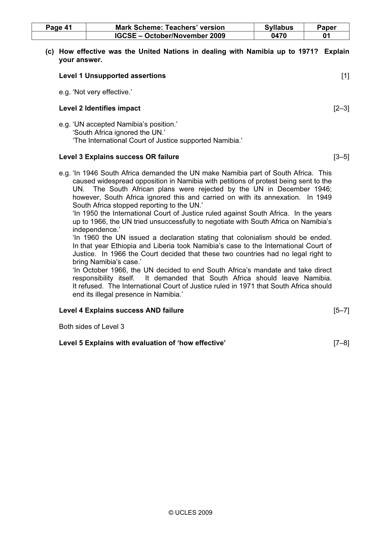 Mark scheme, page 41 of 54