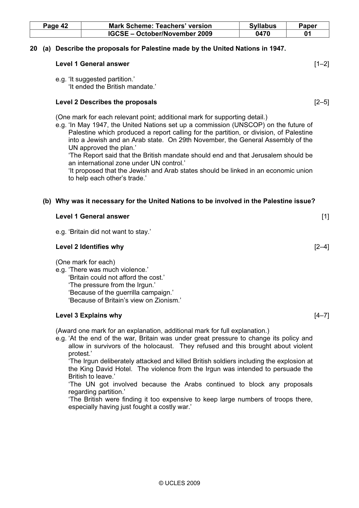 Mark scheme, page 42 of 54