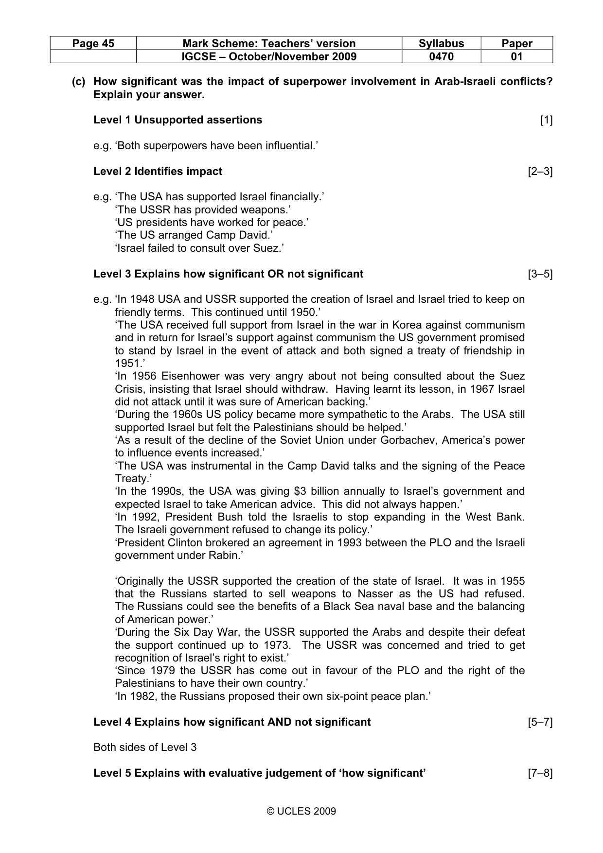 Mark scheme, page 45 of 54