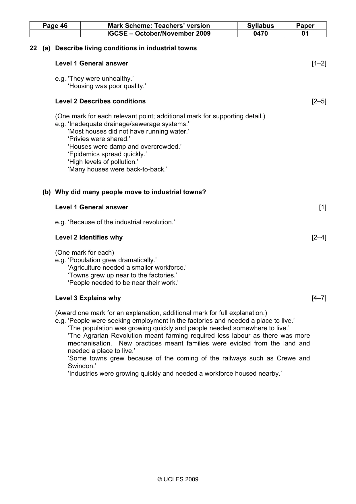 Mark scheme, page 46 of 54