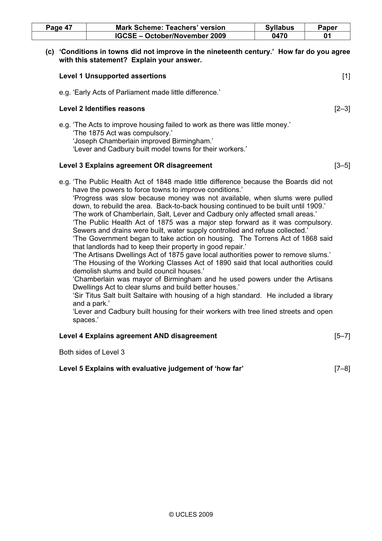Mark scheme, page 47 of 54