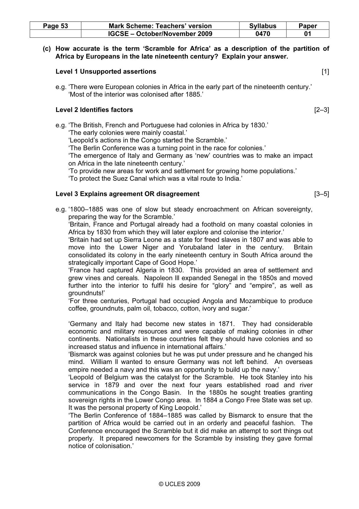 Mark scheme, page 53 of 54