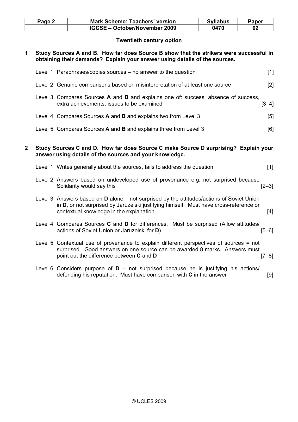 Mark scheme, page 2 of 7