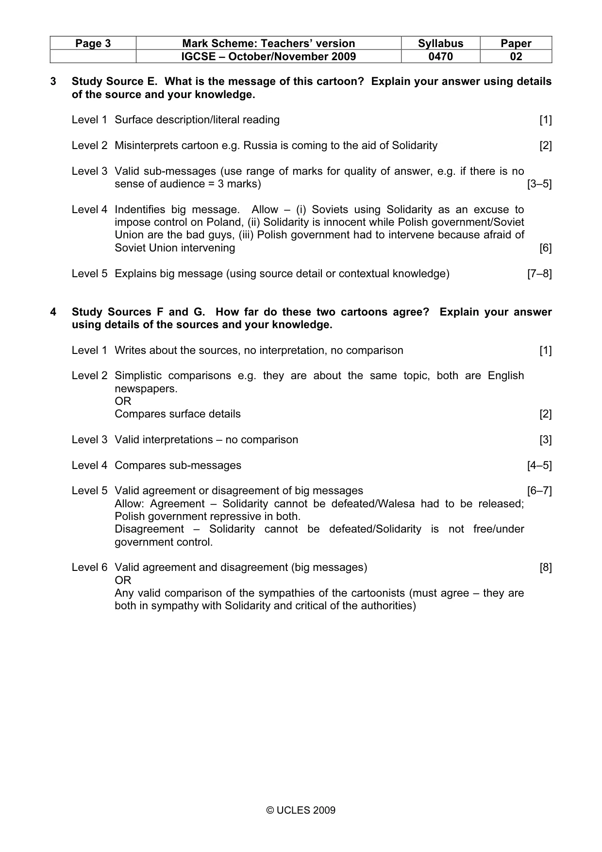 Mark scheme, page 3 of 7