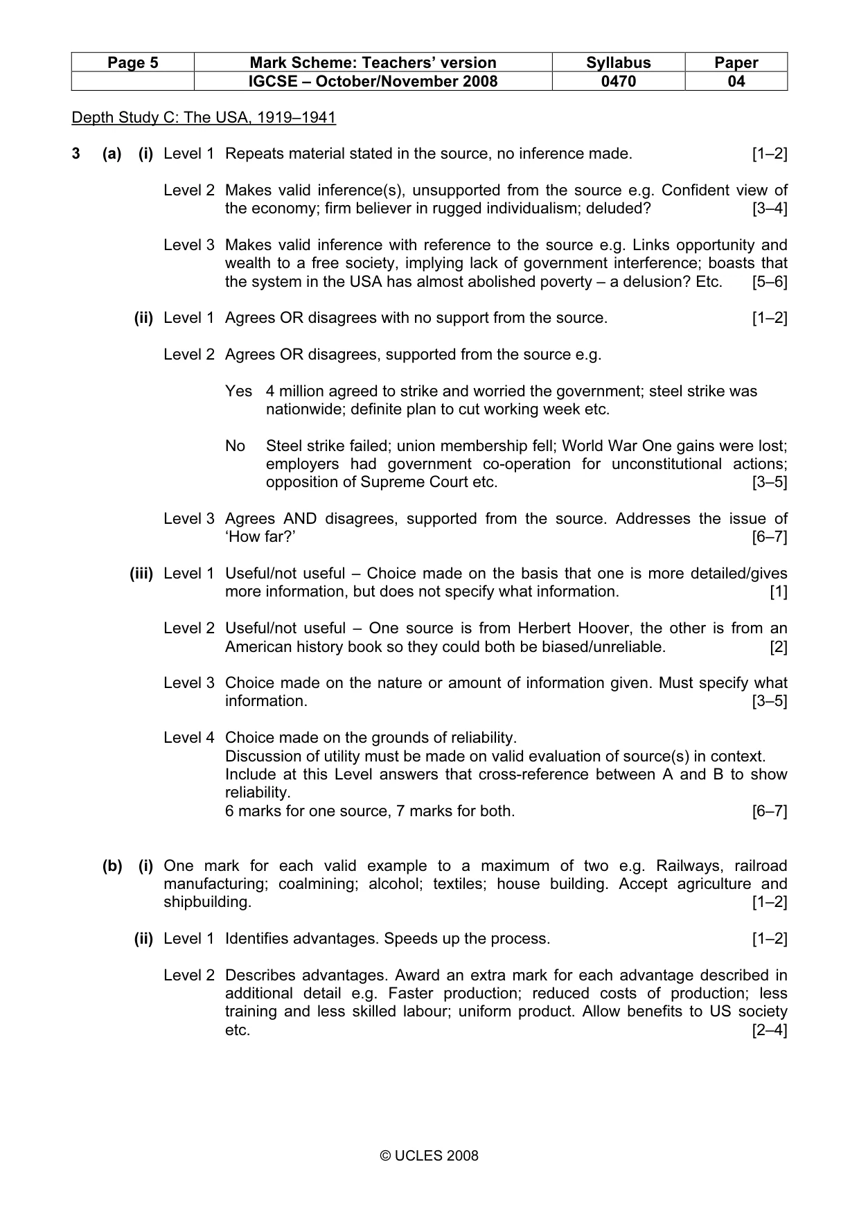 Mark scheme, page 5 of 15
