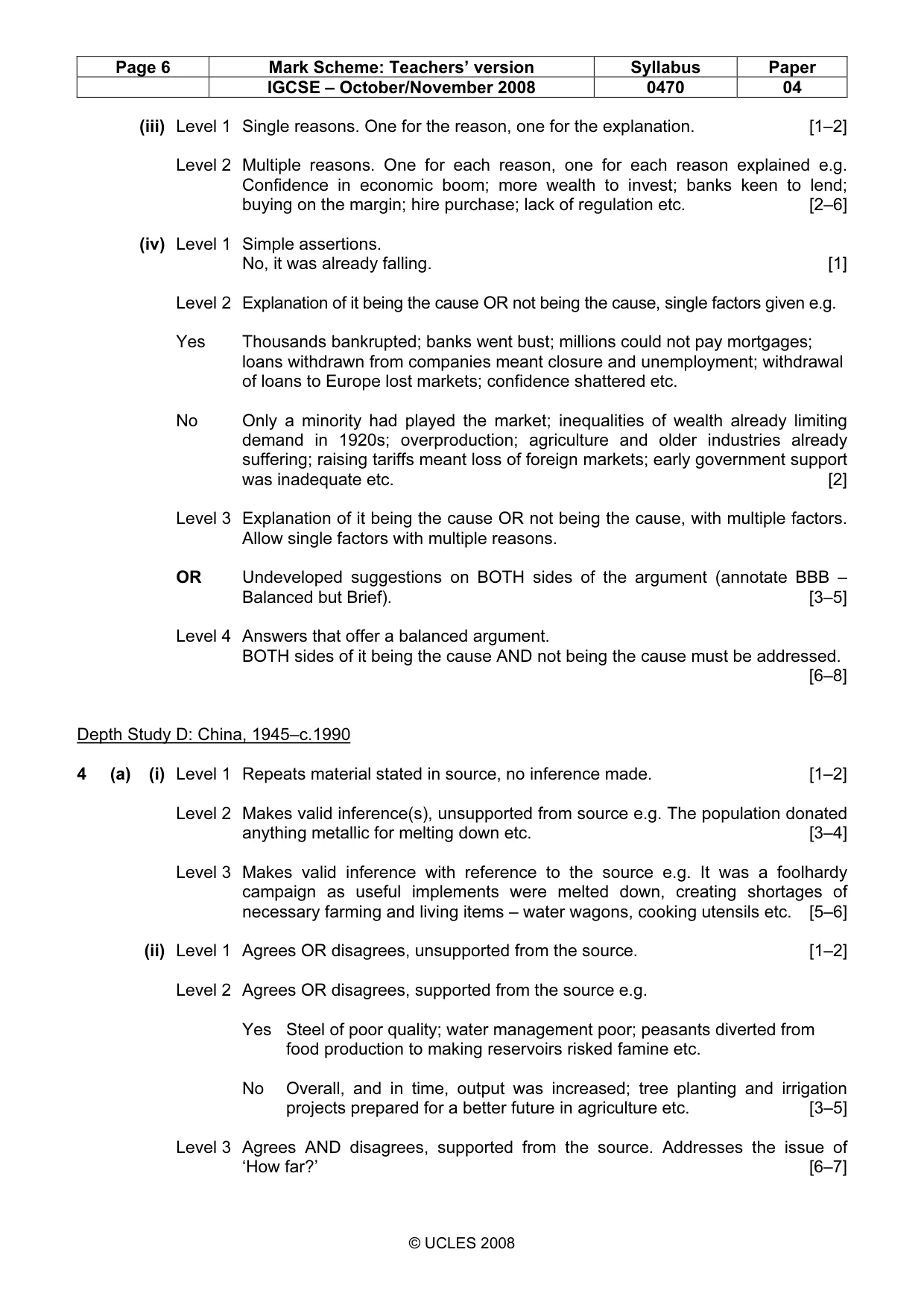 Mark scheme, page 6 of 15