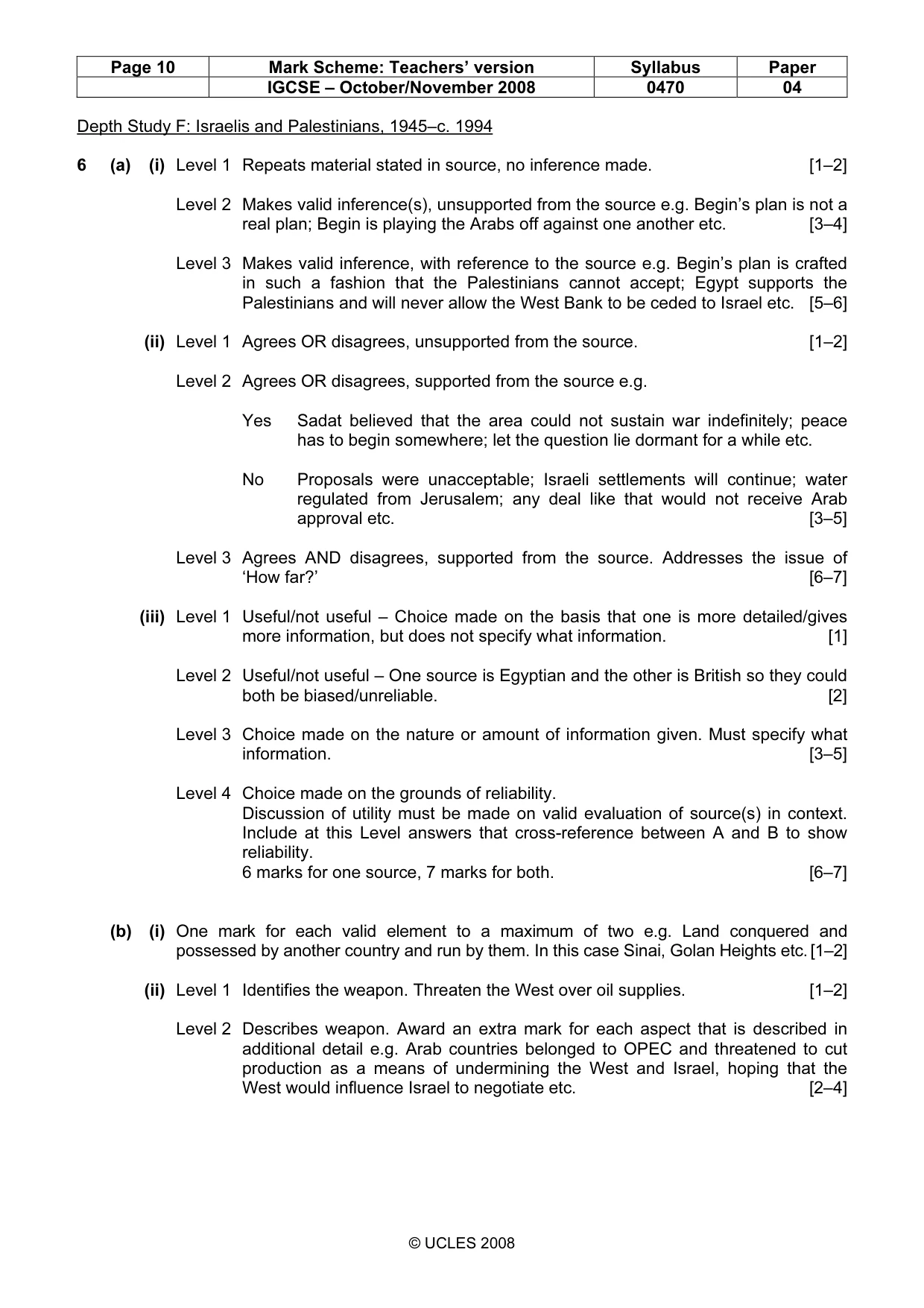 Mark scheme, page 10 of 15