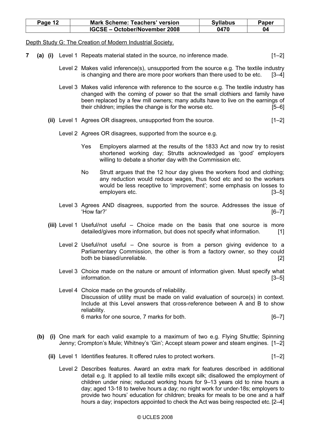 Mark scheme, page 12 of 15