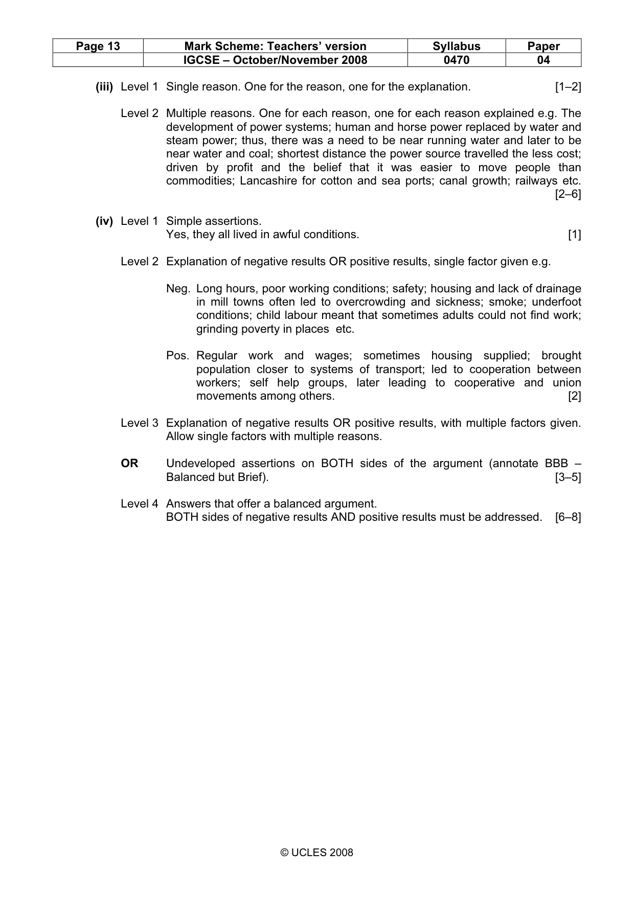 Mark scheme, page 13 of 15