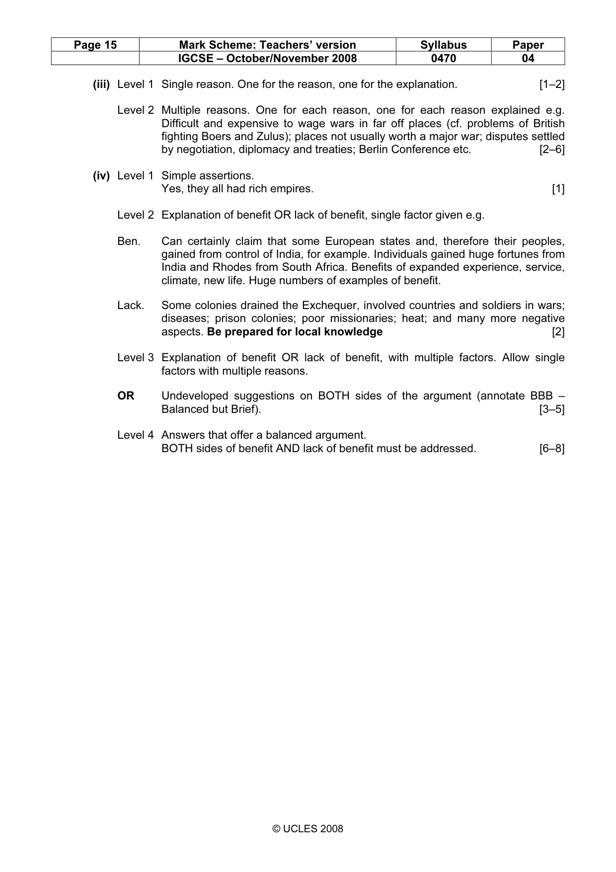 Mark scheme, page 15 of 15
