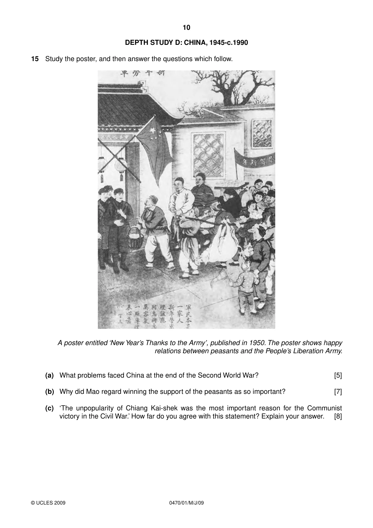 Cambridge IGCSE History 0470 2009 Oct/Nov Paper 1 · Variant 1 question paper, page 10 of 20