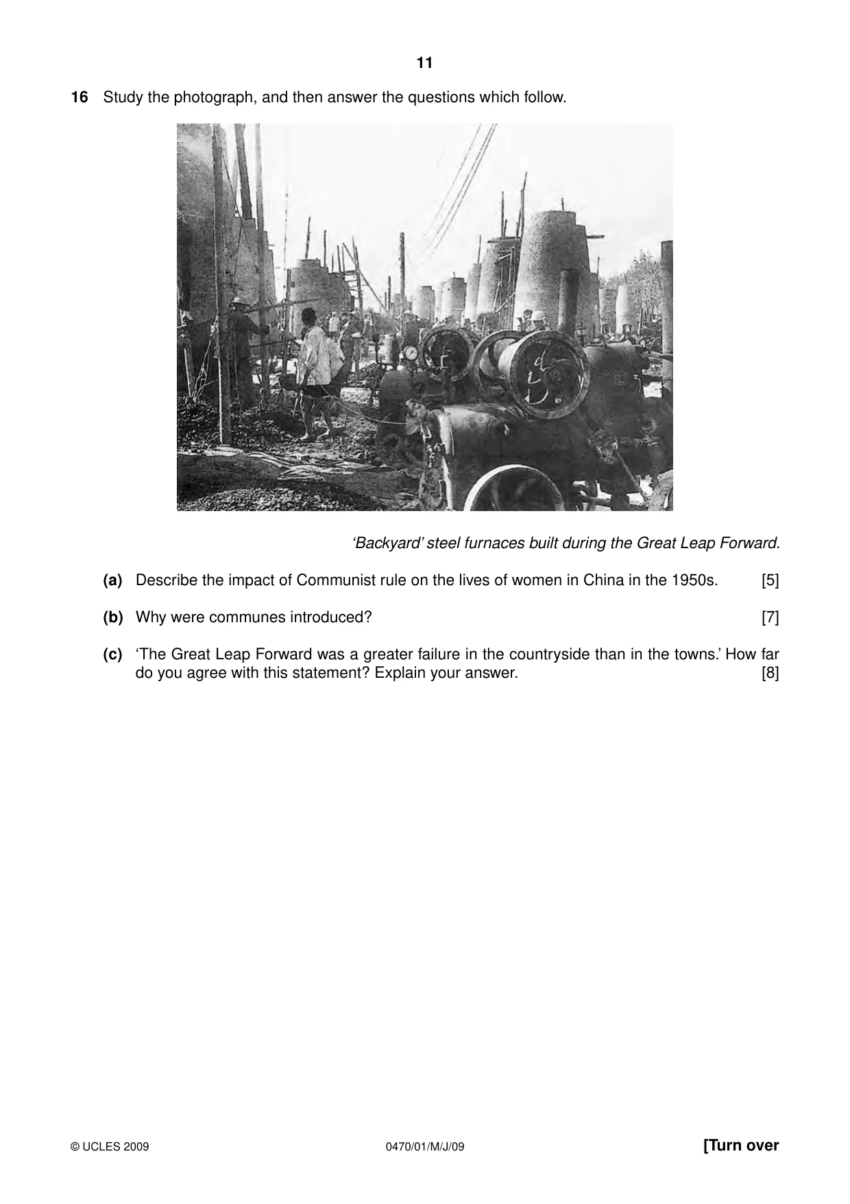 Cambridge IGCSE History 0470 2009 Oct/Nov Paper 1 · Variant 1 question paper, page 11 of 20