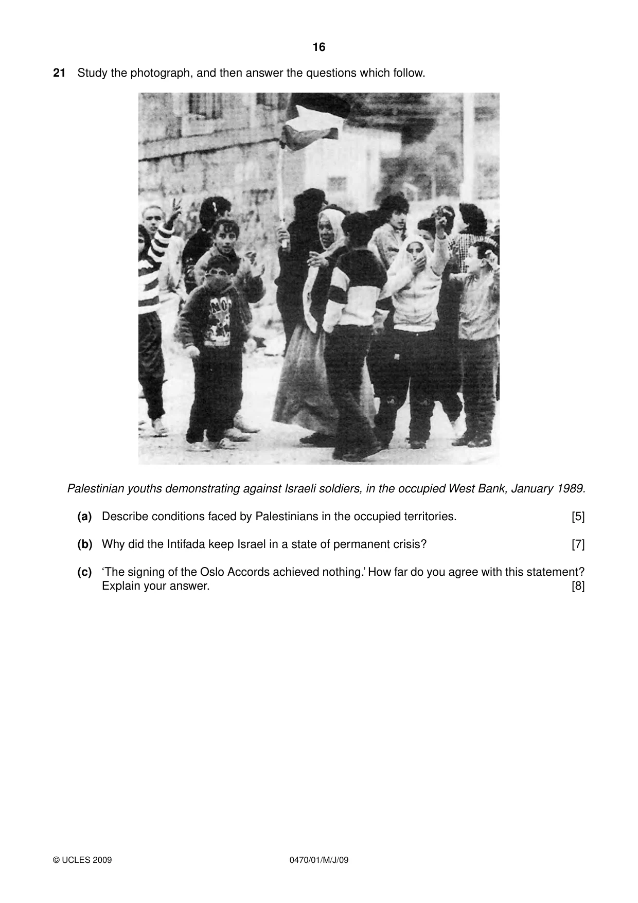 Cambridge IGCSE History 0470 2009 Oct/Nov Paper 1 · Variant 1 question paper, page 16 of 20