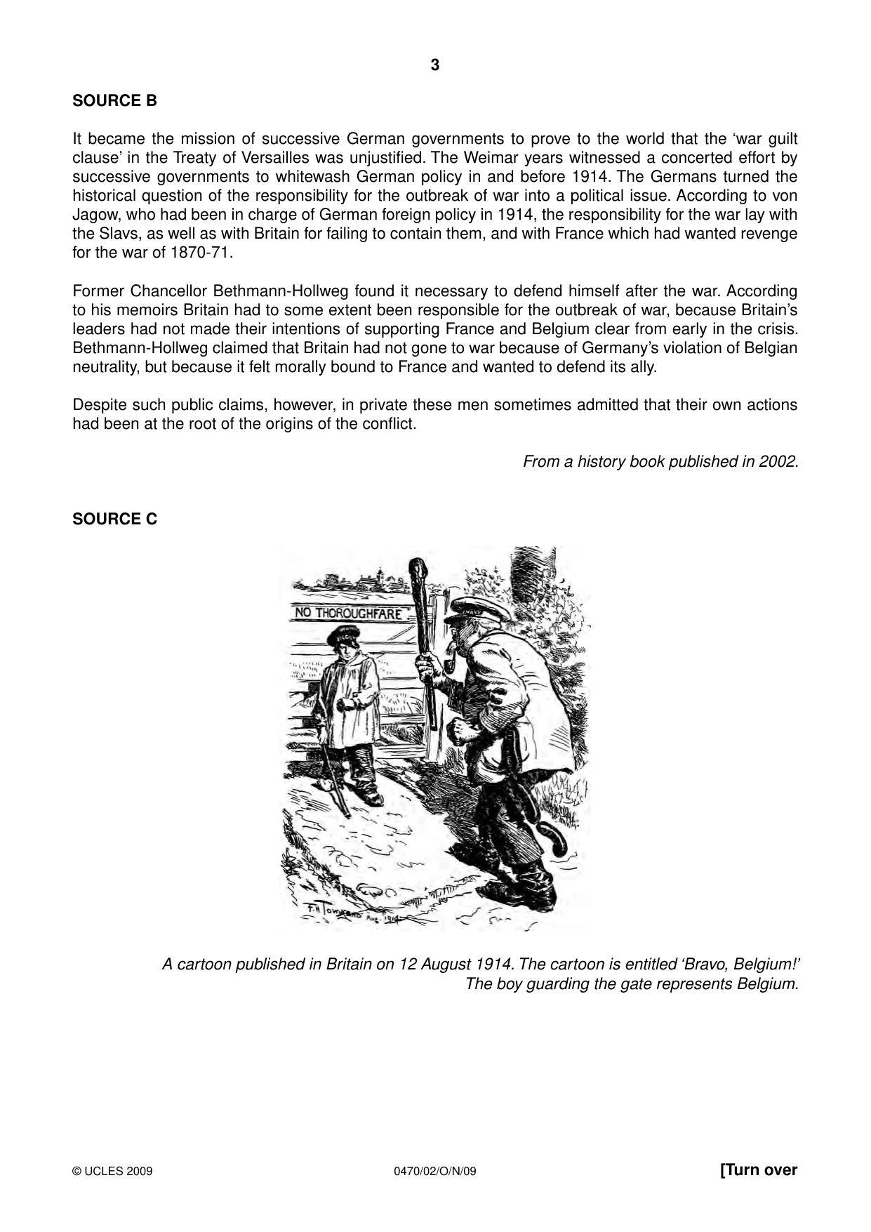 Cambridge IGCSE History 0470 2009 Oct/Nov Paper 2 · Variant 1 question paper, page 3 of 12