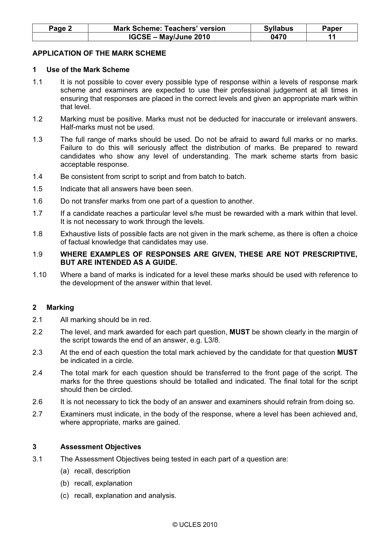 Mark scheme, page 2 of 55