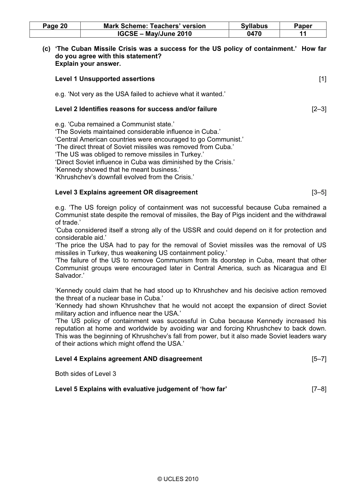Mark scheme, page 20 of 55
