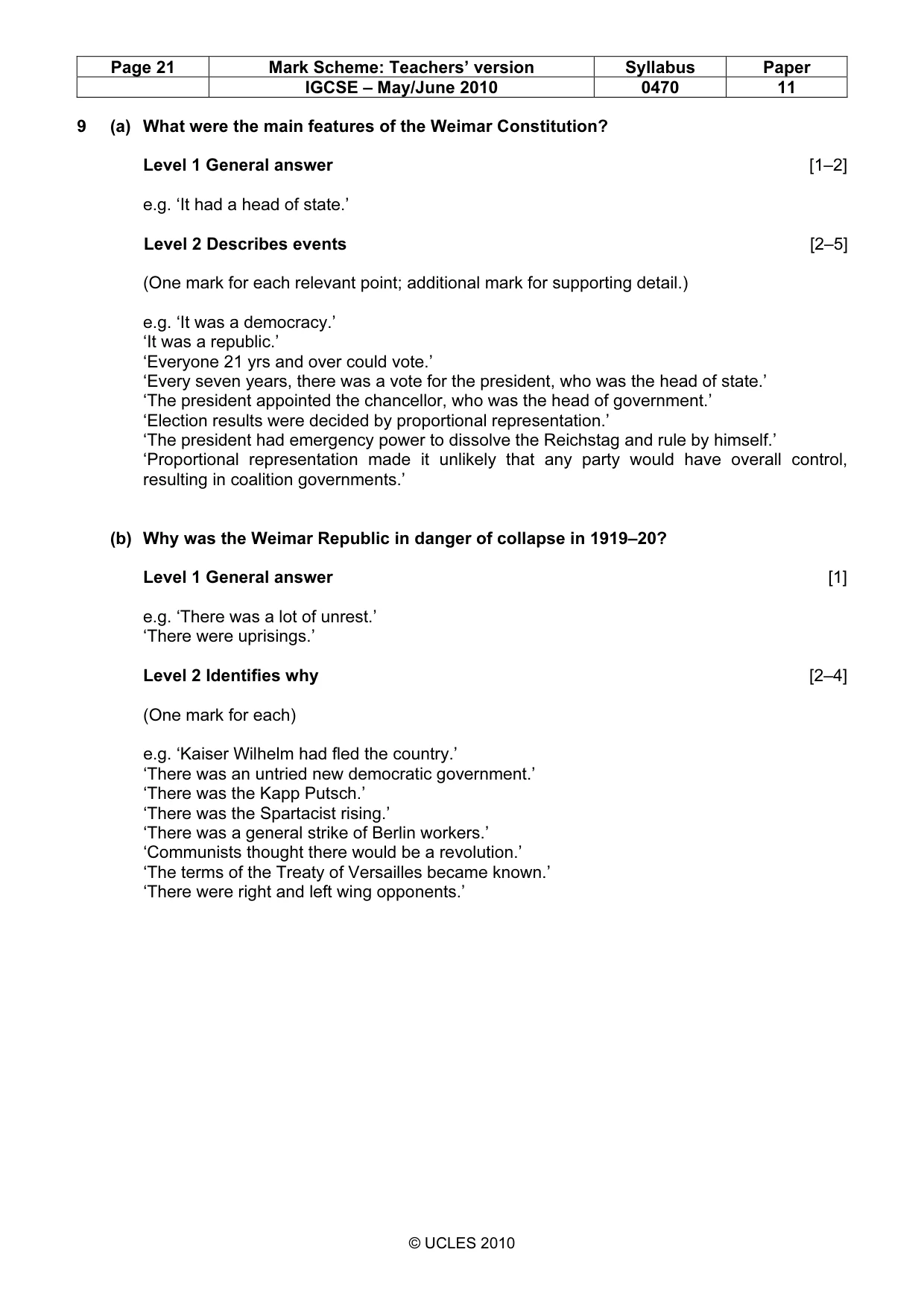Mark scheme, page 21 of 55