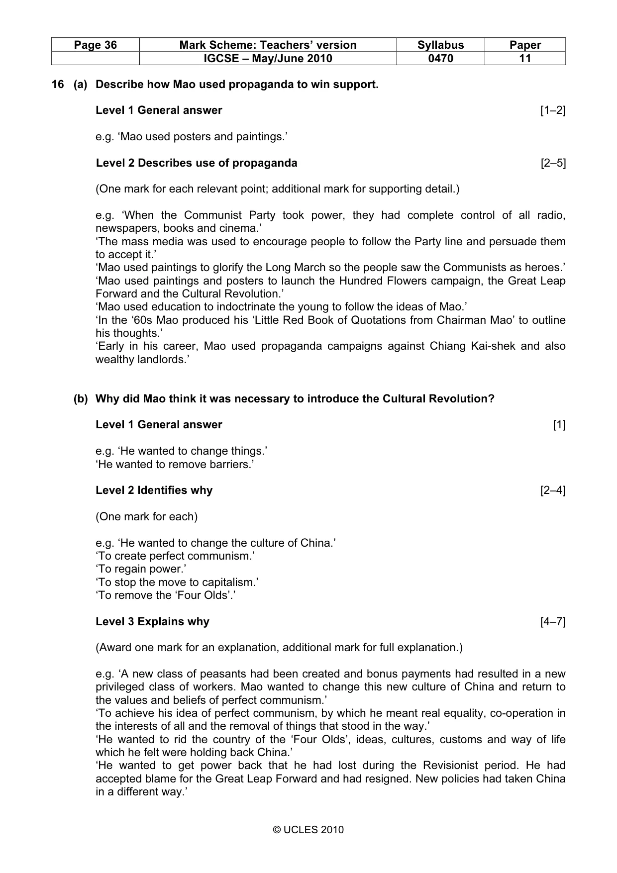 Mark scheme, page 36 of 55