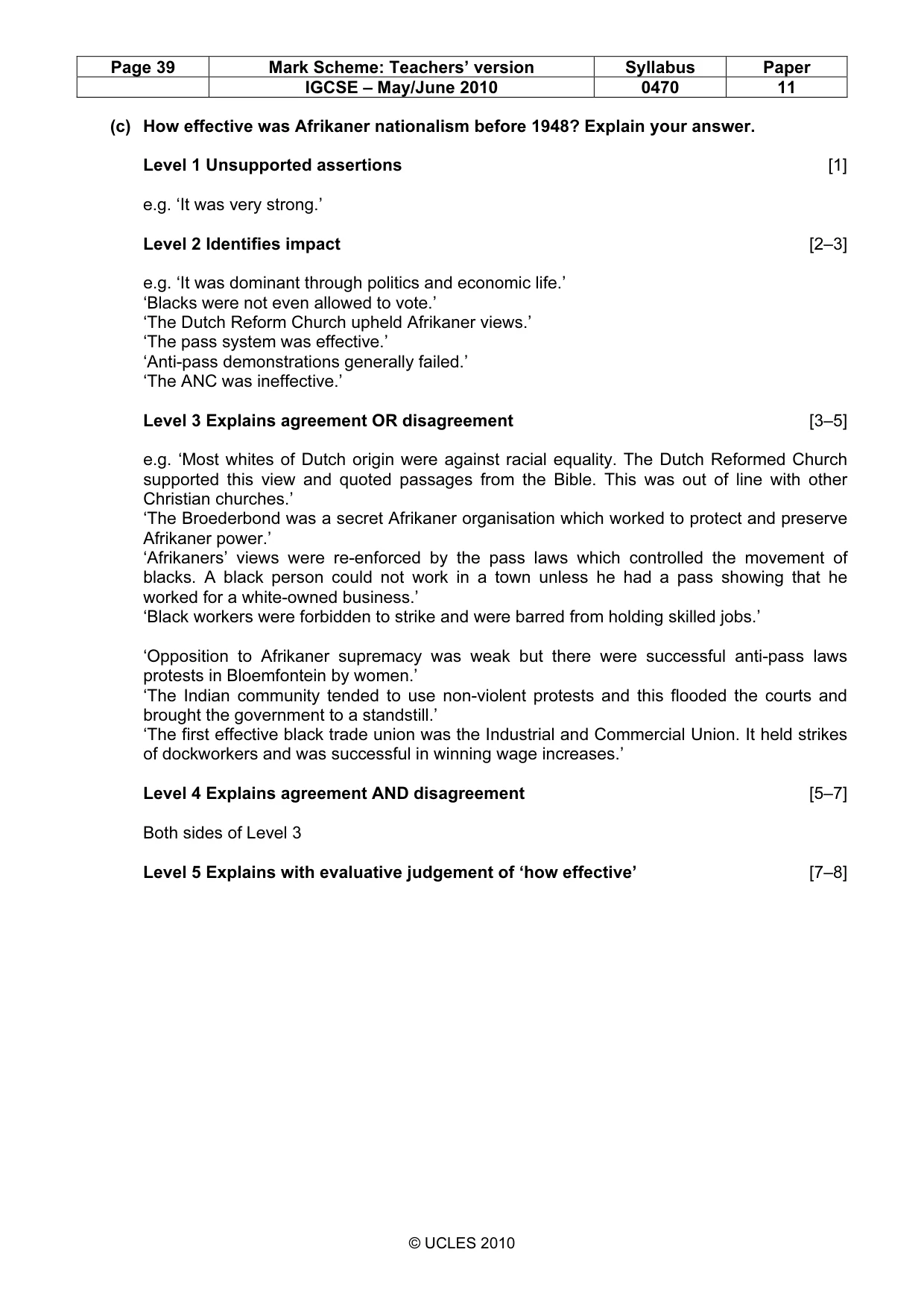Mark scheme, page 39 of 55