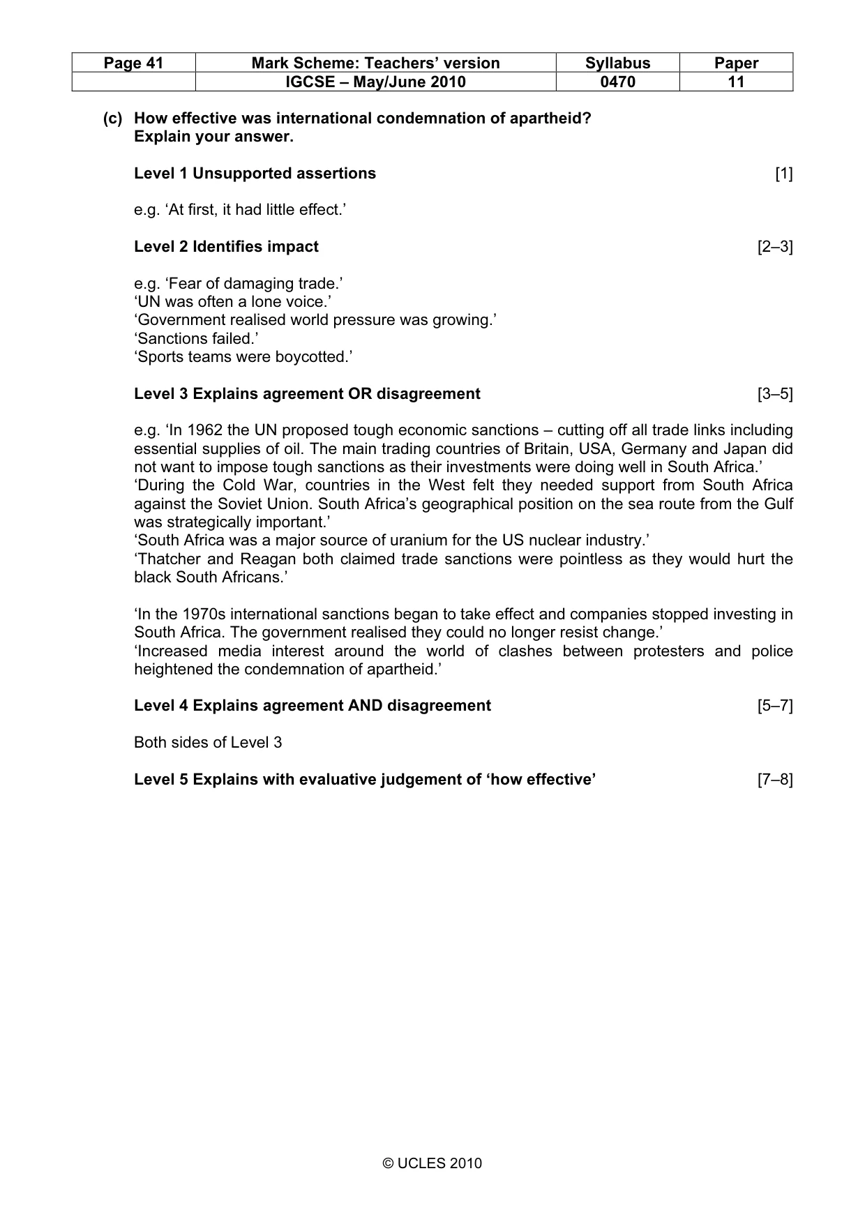 Mark scheme, page 41 of 55