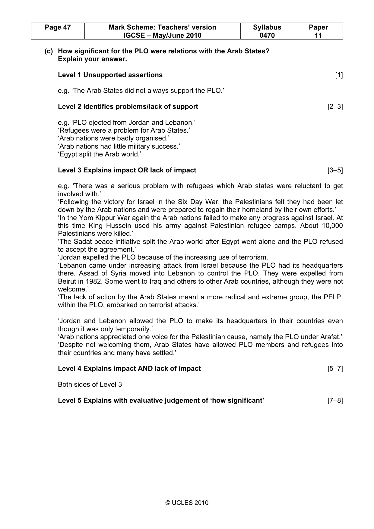 Mark scheme, page 47 of 55