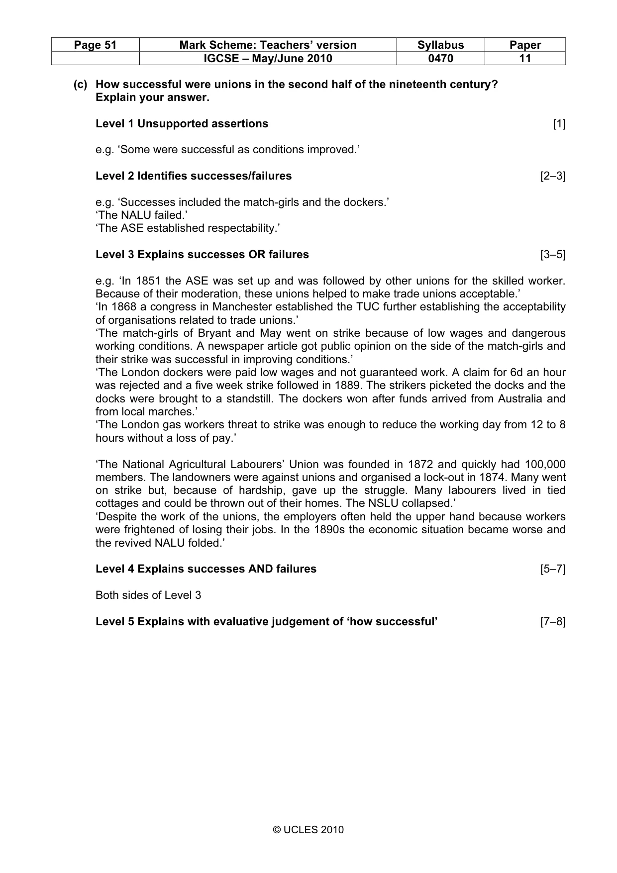 Mark scheme, page 51 of 55