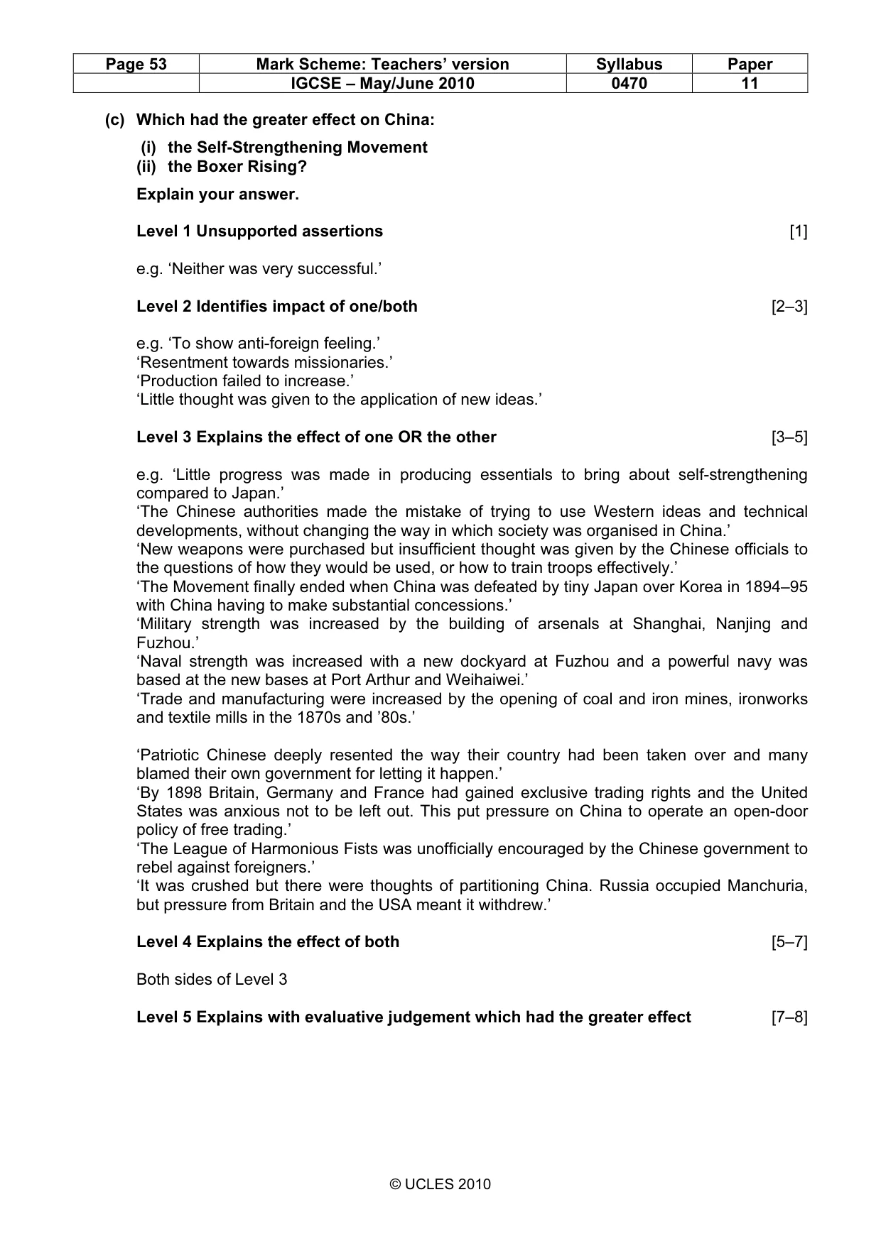 Mark scheme, page 53 of 55