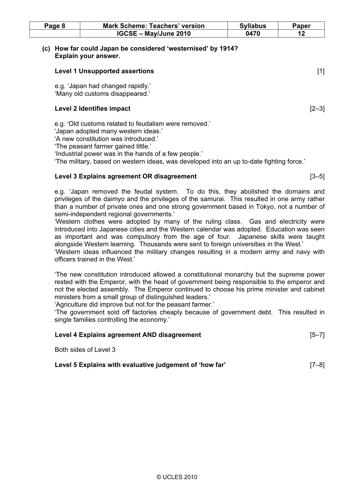 Mark scheme, page 8 of 52