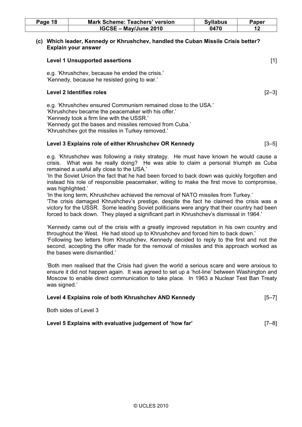 Mark scheme, page 18 of 52