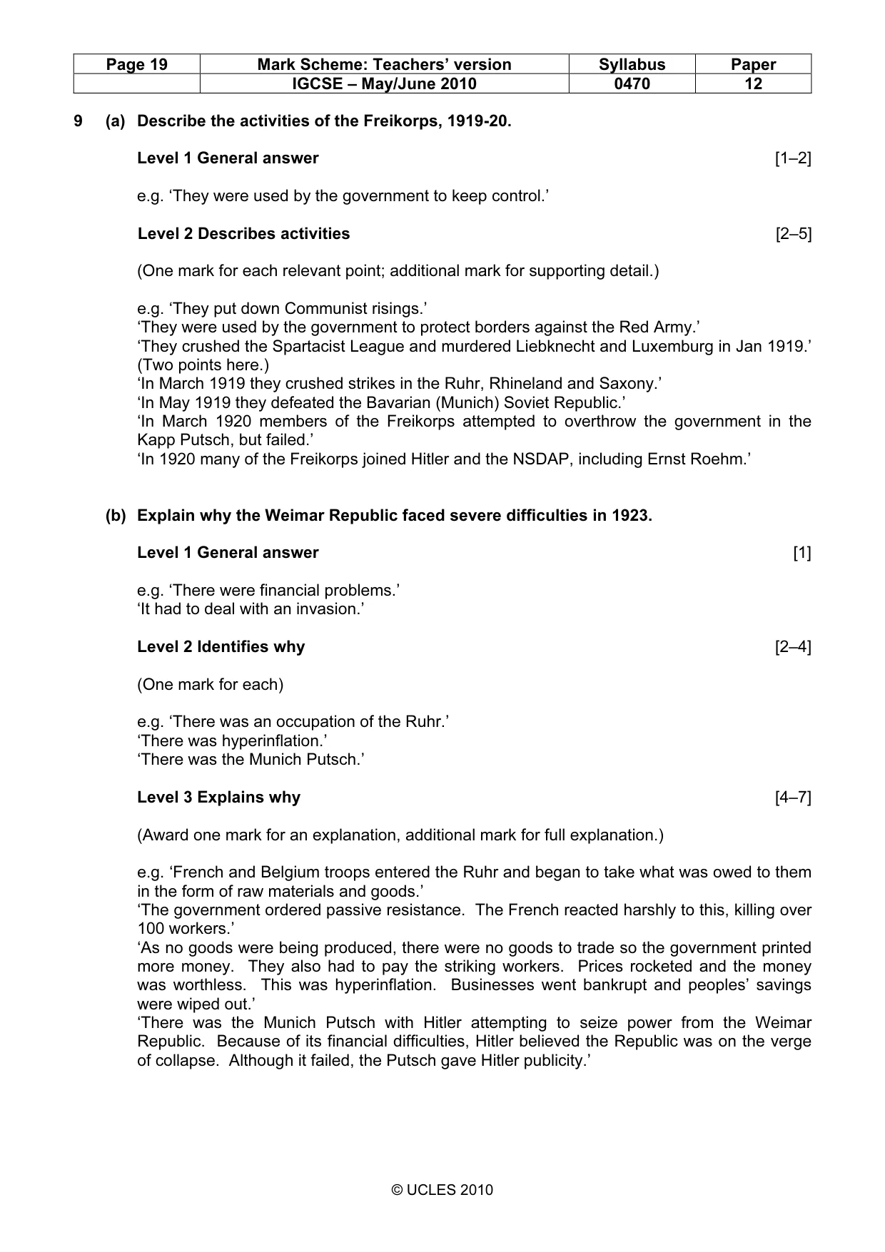 Mark scheme, page 19 of 52