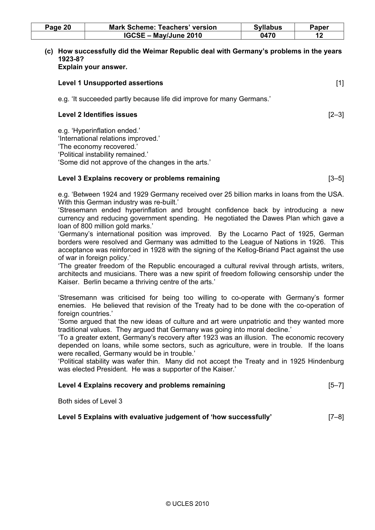 Mark scheme, page 20 of 52