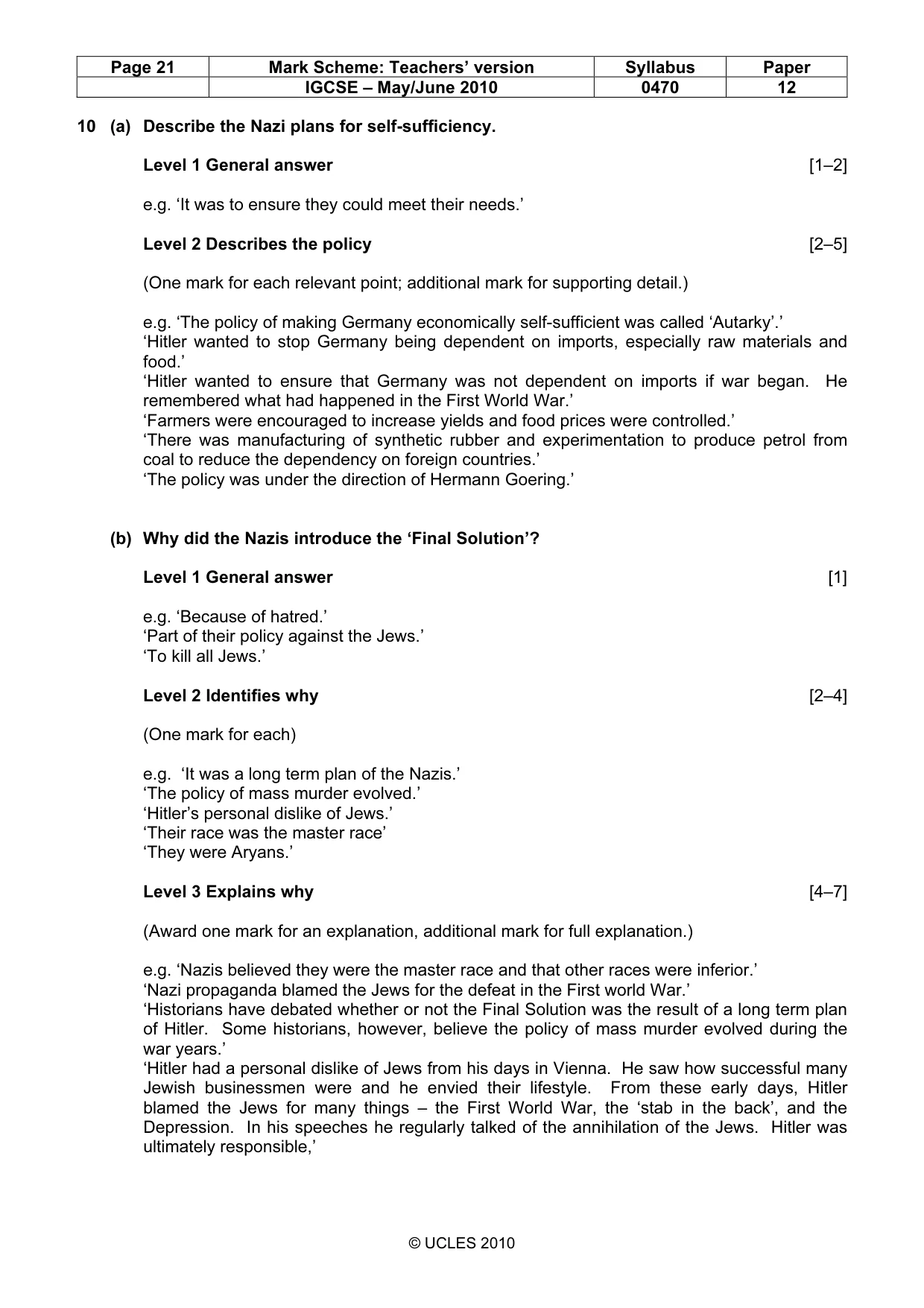 Mark scheme, page 21 of 52