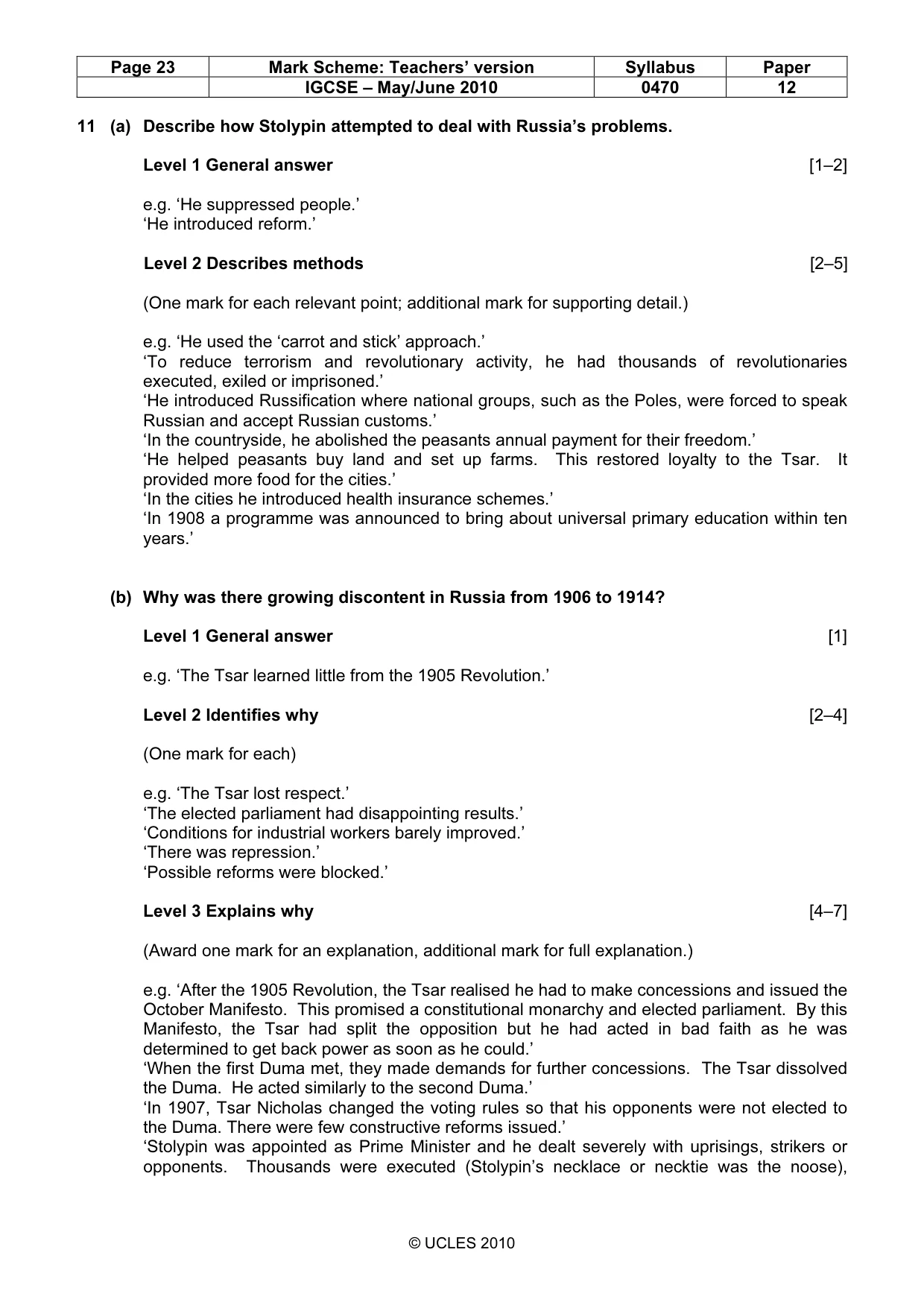 Mark scheme, page 23 of 52