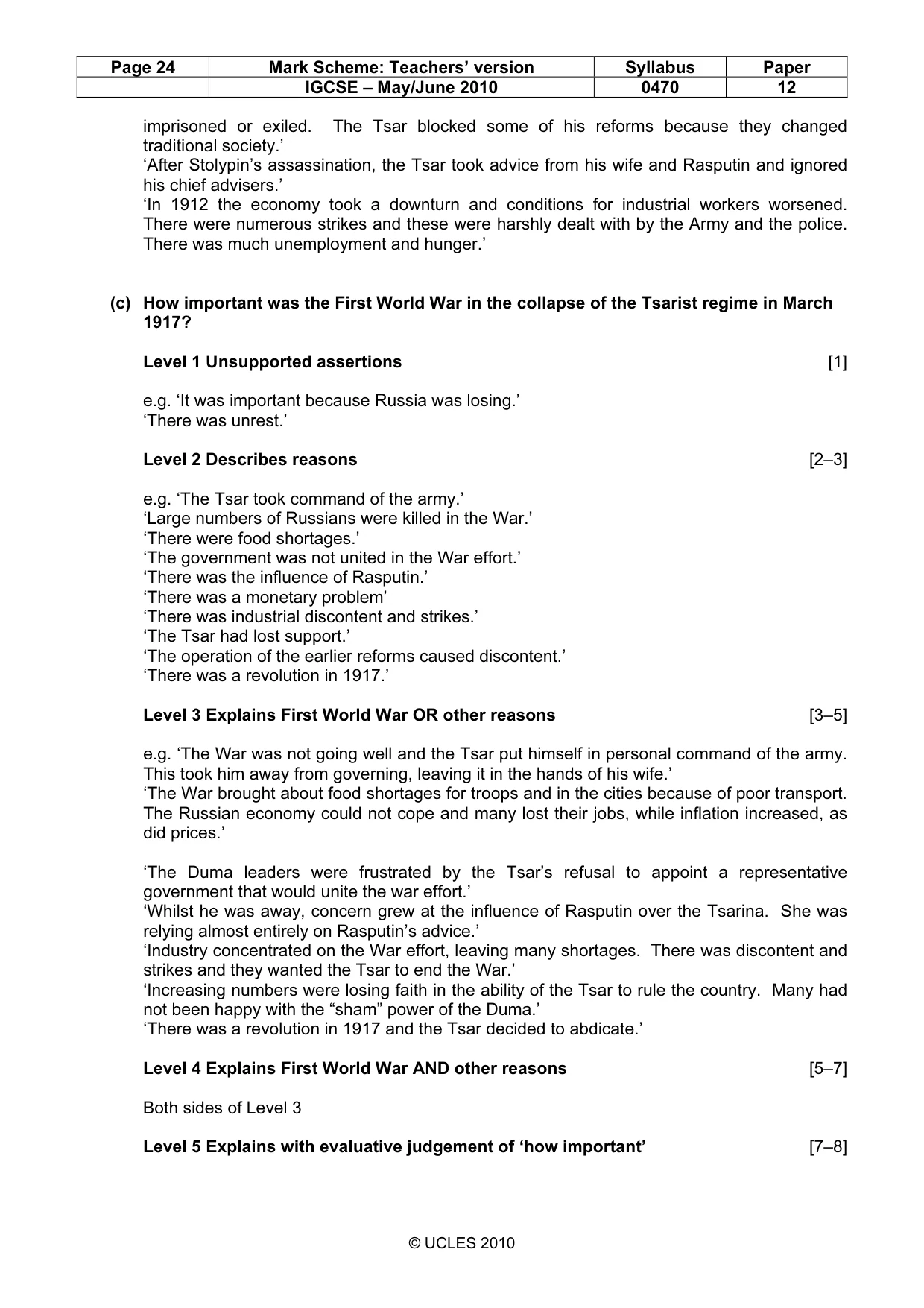Mark scheme, page 24 of 52