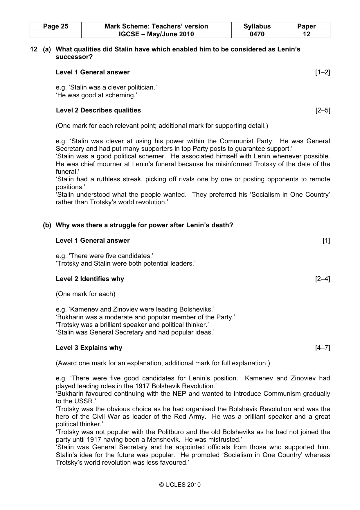 Mark scheme, page 25 of 52