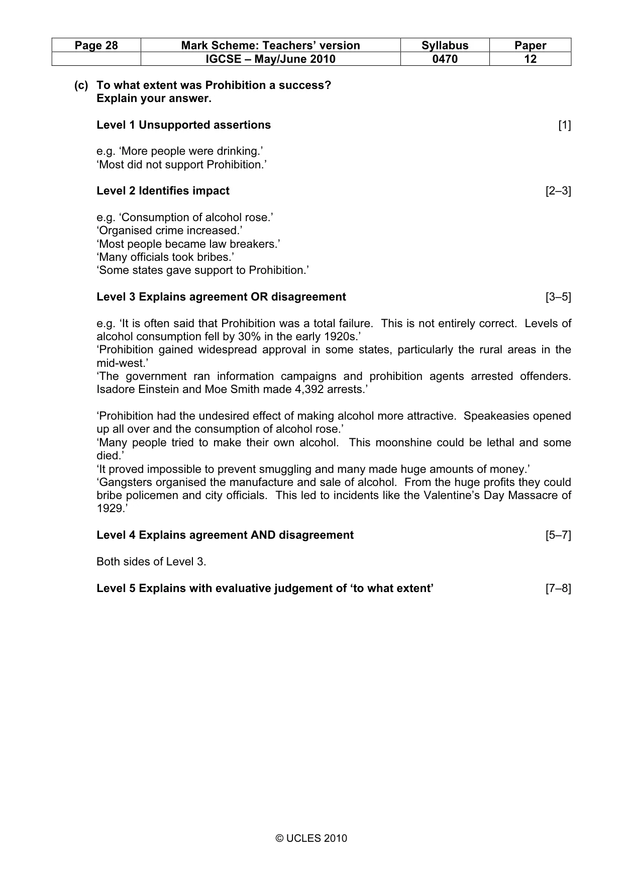 Mark scheme, page 28 of 52