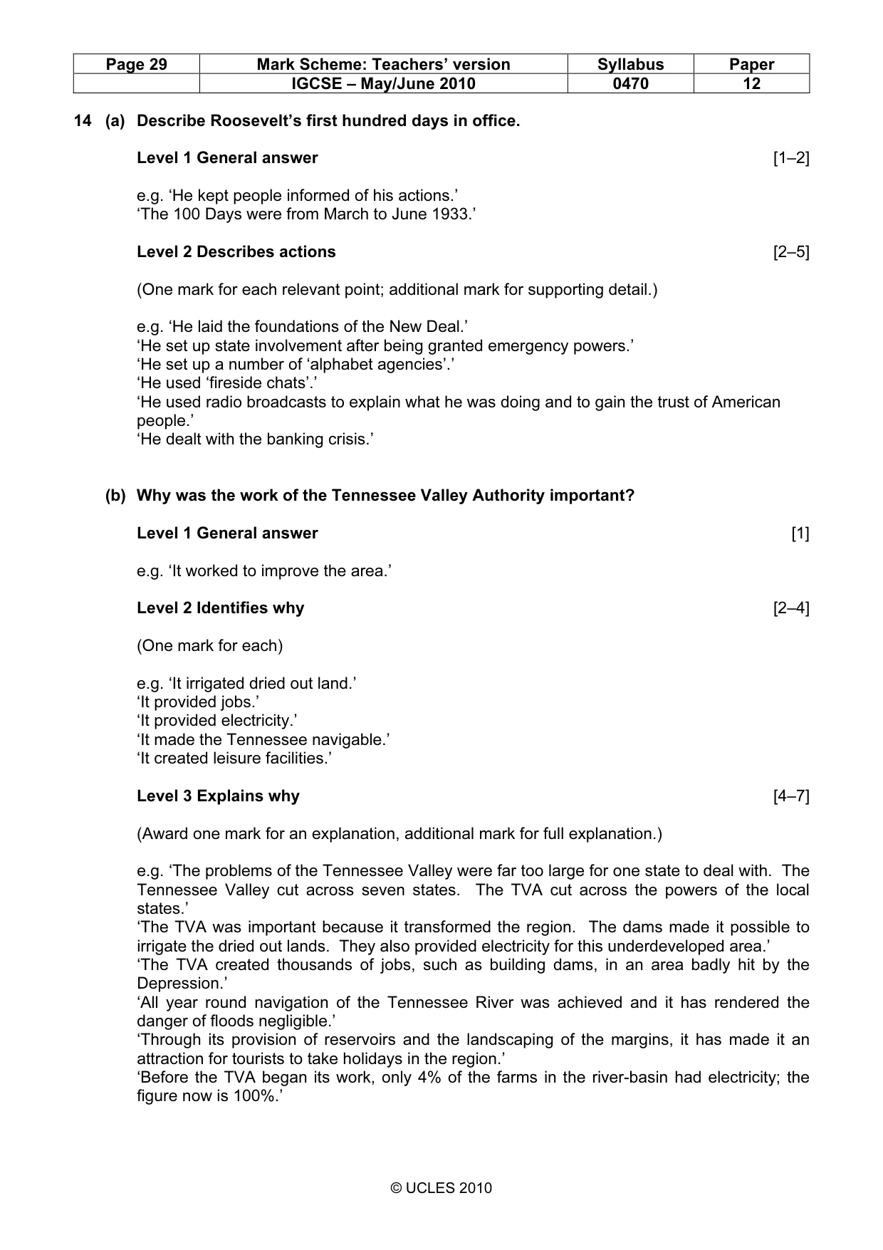 Mark scheme, page 29 of 52