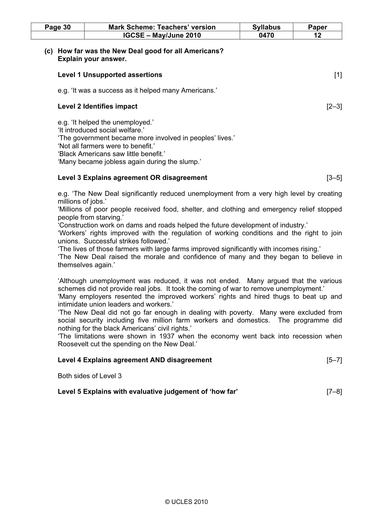 Mark scheme, page 30 of 52