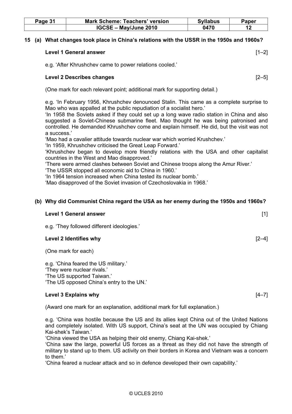 Mark scheme, page 31 of 52