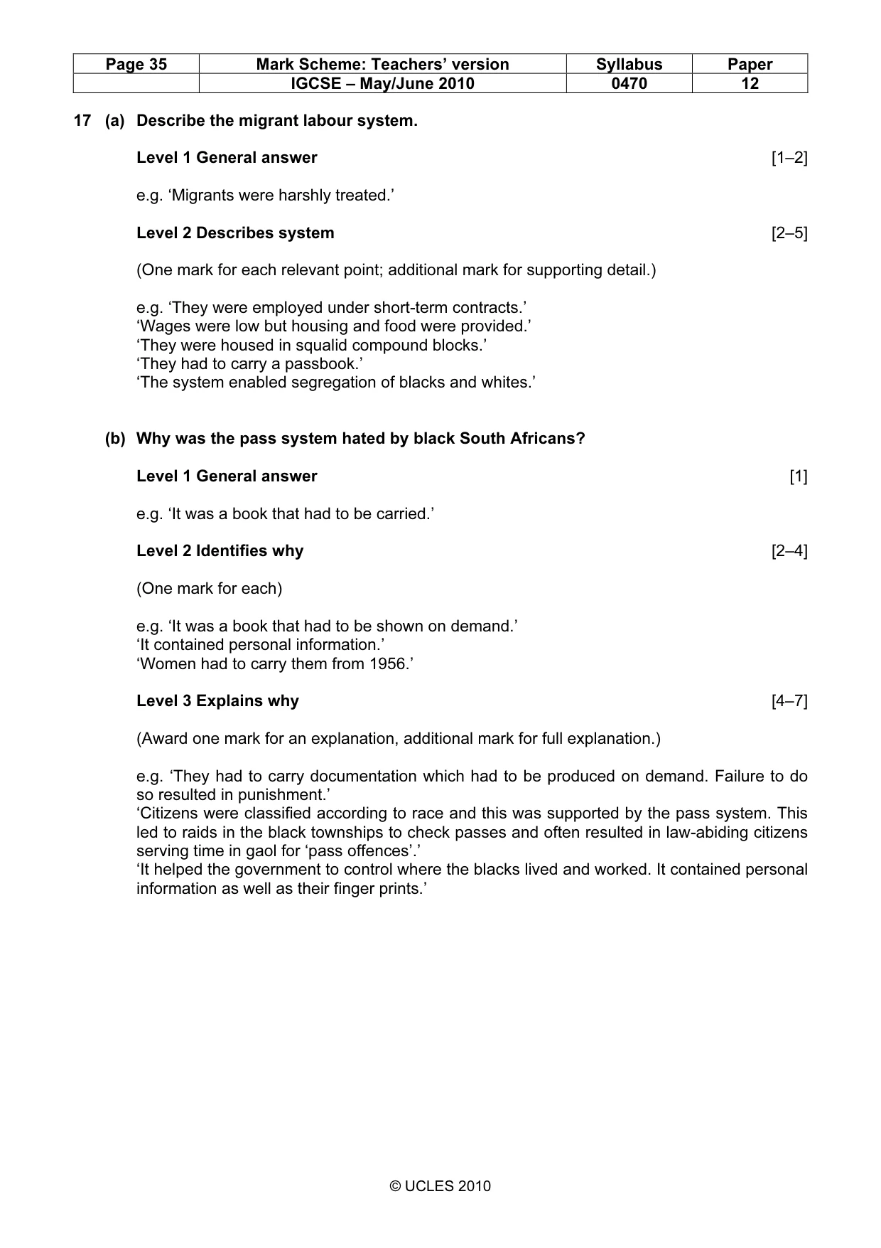 Mark scheme, page 35 of 52