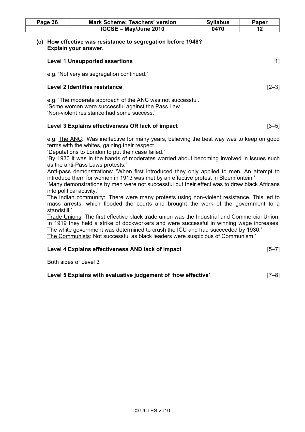 Mark scheme, page 36 of 52