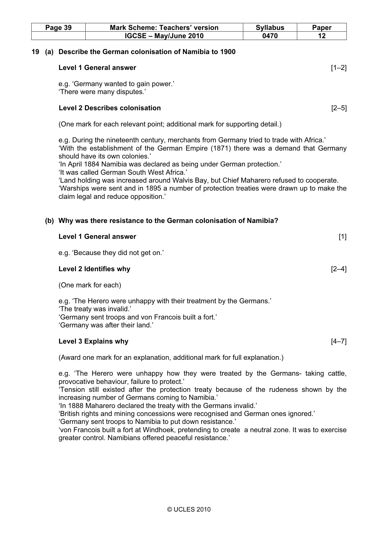 Mark scheme, page 39 of 52