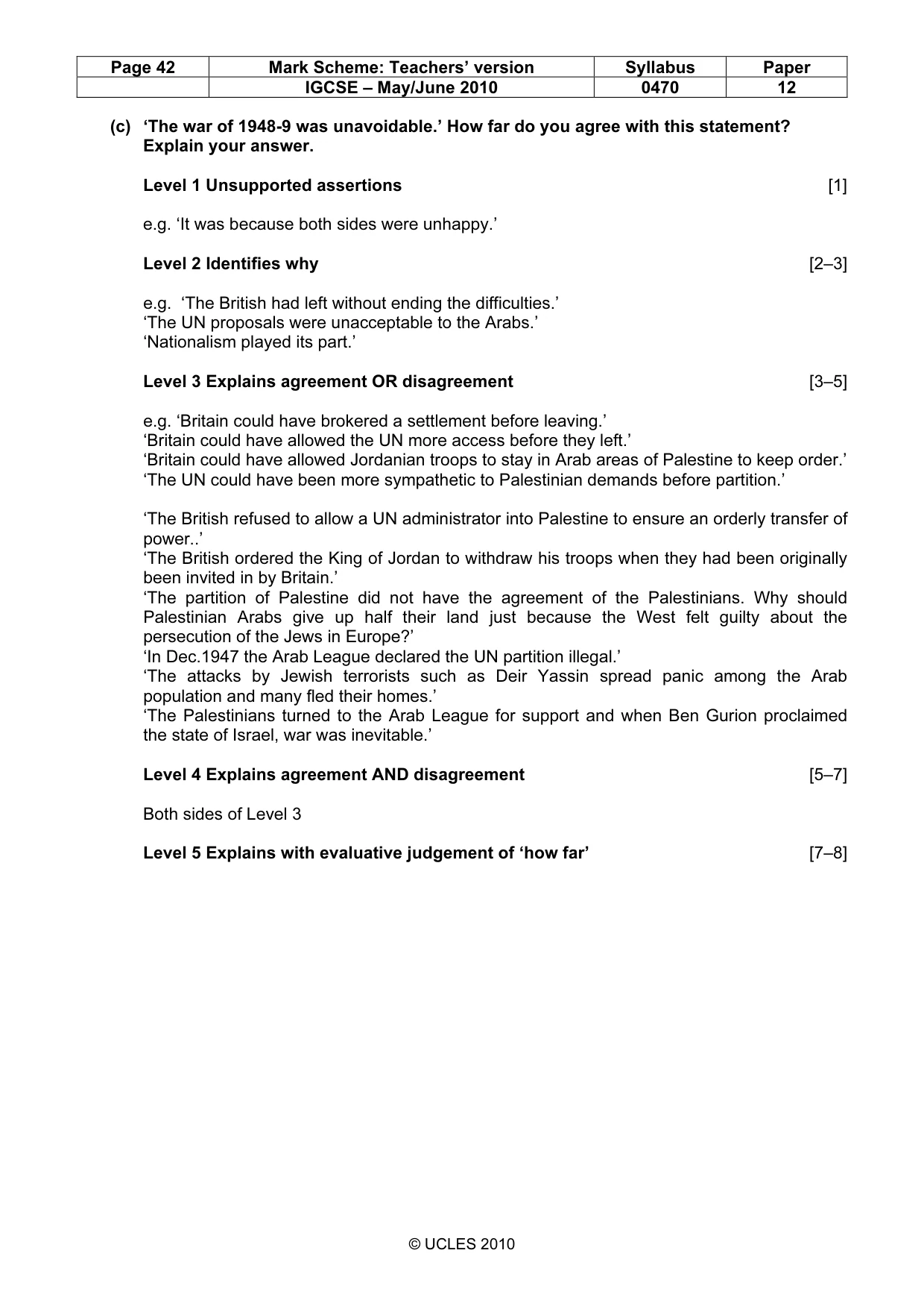 Mark scheme, page 42 of 52
