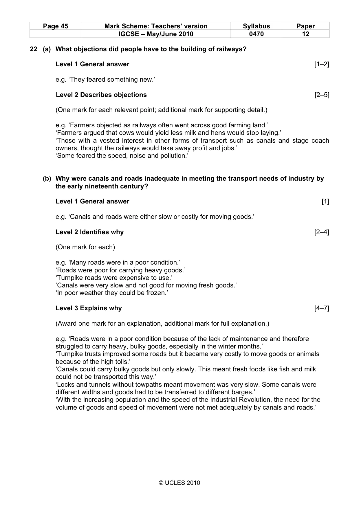 Mark scheme, page 45 of 52