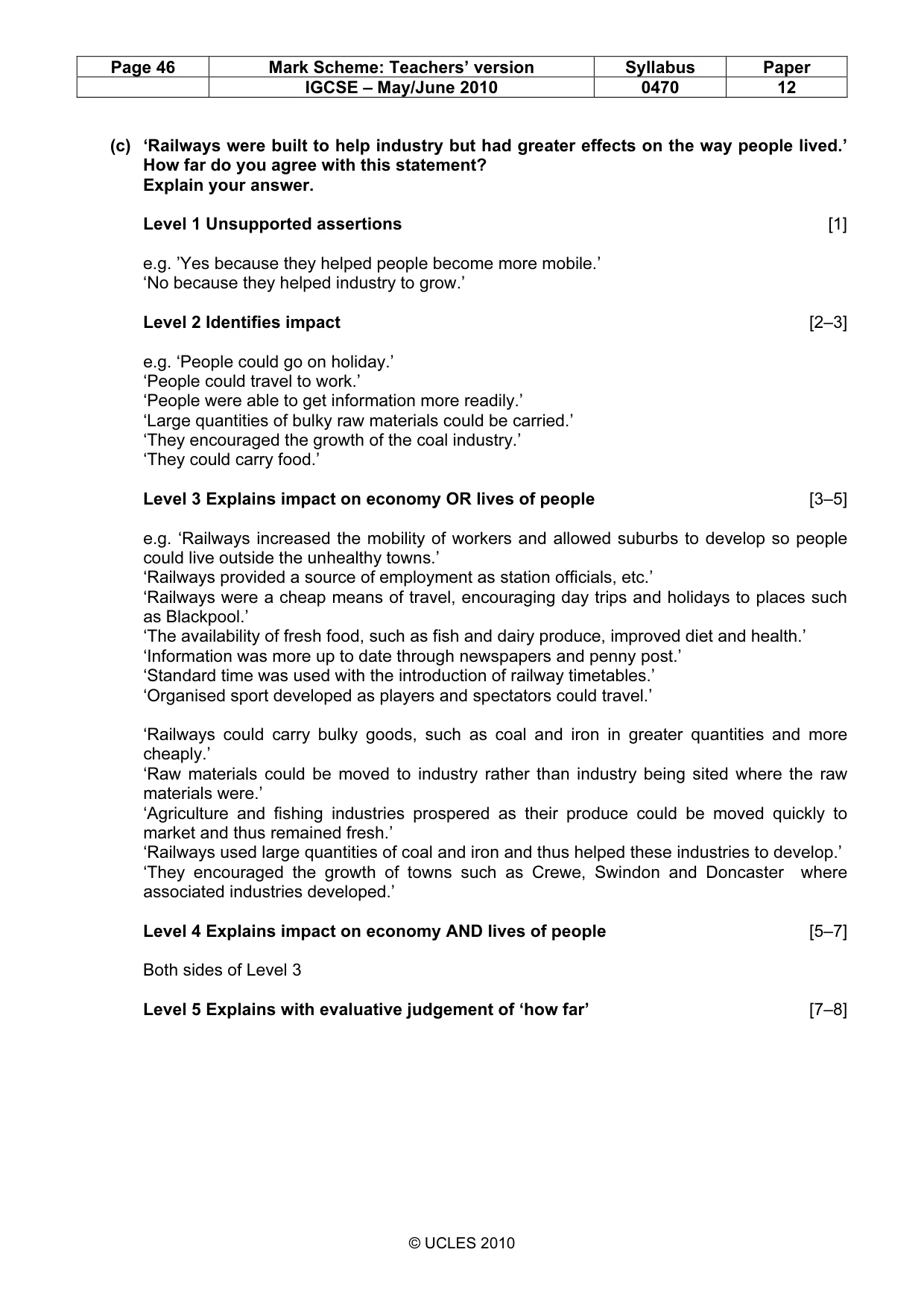 Mark scheme, page 46 of 52